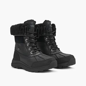 UGG Men’s Black Winter & Rain Boots with Waterproof Design, Leather, Wool